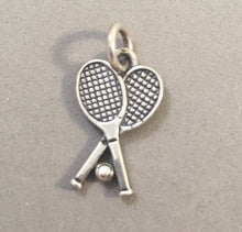 Load image into Gallery viewer, Sale! TENNIS RACKETS With Ball .925 Sterling Silver 3-D Charm Pendant Sports Player SL30C