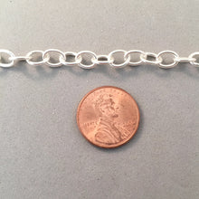 Load image into Gallery viewer, CHARM BRACELET Medium Oval Lobster Clasp .925 Sterling Silver Starter 5x7 mm Loop Link 7"- 9" CB04