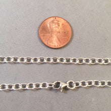 Load image into Gallery viewer, CHARM NECKLACE Light Oval .925 Sterling Silver 22" 26" Chain OVAL 4 by 5 mm Loop Link CB02N