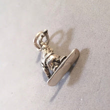 Load image into Gallery viewer, SNOWBOARDER .925 Sterling Silver 3-D Charm Pendant Winter Snow Sport WT02