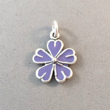 Load image into Gallery viewer, BLOSSOM Enamel Lavender .925 Sterling Silver Charm Pendant Purple Flower CE11