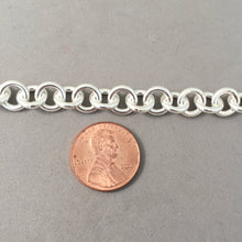 Load image into Gallery viewer, CHARM BRACELET Extra Heavy Round Lobster Clasp .925 Sterling Silver Starter 8.5mm Loop Link 7"- 9" CB26