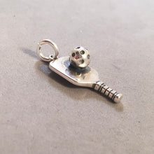 Load image into Gallery viewer, PICKLE BALL .925 Sterling Silver 3-D Charm Pendant Racket Sports Player SH05