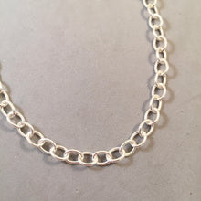 Load image into Gallery viewer, CHARM NECKLACE Medium Oval .925 Sterling Silver 22" 26" Chain OVAL 5.5mm by 7mm Loop Link CB04N