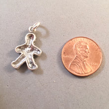 Load image into Gallery viewer, GINGERBREAD MAN COOKIE .925 Sterling Silver 3-D Charm Pendant Christmas MC07