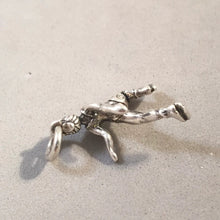 Load image into Gallery viewer, Sale! FIGURE SKATER .925 Sterling Silver 3-D Charm Pendant Ice Dancer SP124