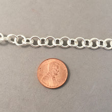 Load image into Gallery viewer, CHARM BRACELET Heavy Round Toggle Clasp .925 Sterling Silver Starter 7.5mm Loop Link 7"- 9" CB23