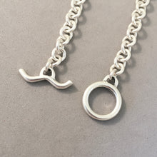Load image into Gallery viewer, CHARM BRACELET Medium Tight Round Toggle Clasp .925 Sterling Silver Starter 5.5mm Loop Link 7"- 9" CB19