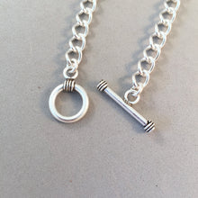 Load image into Gallery viewer, CHARM BRACELET Curb Chain Toggle Clasp .925 Sterling Silver Starter 5.3 mm Wide Link 7"- 8.5" CB27