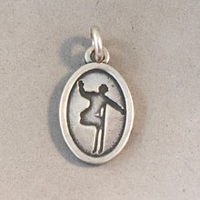 Load image into Gallery viewer, Sale! SKIER Oval .925 Sterling Silver Charm Pendant Winter Snow Sport SL79J