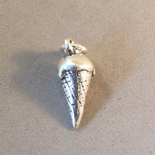 Load image into Gallery viewer, ICE CREAM CONE GELATO .925 Sterling Silver 3-D Charm Pendant DV02