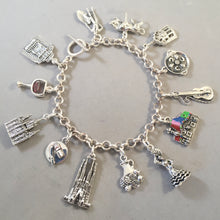 Load image into Gallery viewer, BARCELONA MEMORIES .925 Sterling Silver Travel Souvenir Charm Bracelet La Sagrada, Casa Batallo, Parc Guell Montserrat and More!