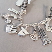 Load image into Gallery viewer, EUROPEAN TOUR .925 Sterling Silver Travel Souvenir Charm Bracelet Italy France Spain Portugal Greece Germany England Ireland