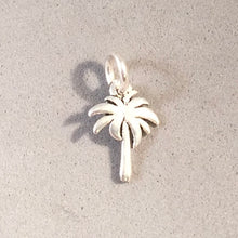 Load image into Gallery viewer, PALM TREE Tiny .925 Sterling Silver 3-D Charm Pendant Beach Hawaii Springs Tropical Island HA07