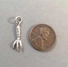 Load image into Gallery viewer, Sale! HAND RAKE .925 Sterling Silver 3-D Charm Tool Gardening SL17F