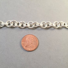 Load image into Gallery viewer, CHARM BRACELET Extra Heavy Round Topggle Clasp .925 Sterling Silver Starter 8.5mm Loop Link 7"- 9" CB25