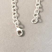 Load image into Gallery viewer, CHARM BRACELET Light Oval Lobster Clasp .925 Sterling Silver Clasp Starter 4x5 mm Loop Link 6.5"- 9" CB02