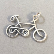 Load image into Gallery viewer, Sale! BICYCLE Large Simple .925 Sterling Silver 3-D Charm Pendant Trail City Tour Bike Ten Speed Mountain Racing SL82A