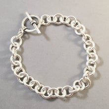 Load image into Gallery viewer, CHARM BRACELET Extra Heavy Round Topggle Clasp .925 Sterling Silver Starter 8.5mm Loop Link 7"- 9" CB25