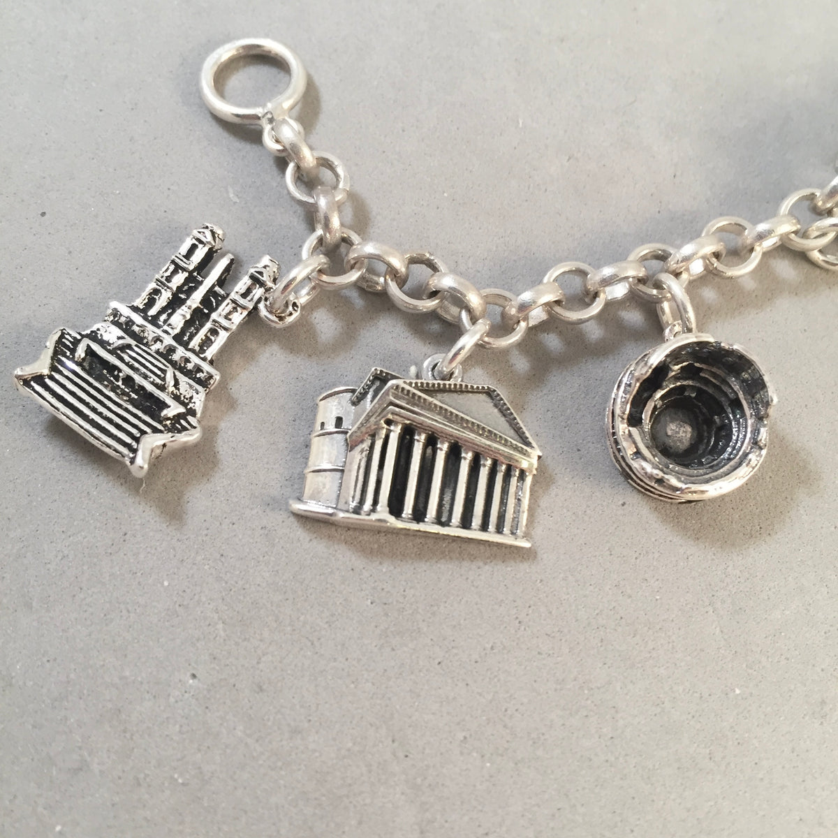 All Things Italy .925 Sterling Silver Travel Souvenir Charm Bracelet Rome Florence Venice and More!