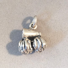 Load image into Gallery viewer, Sale! POM POM'S & MEGAPHONE .925 Sterling Silver 3-D Charm Pendant Sports Cheer Cheerleader Squad SL81F