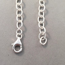 Load image into Gallery viewer, CHARM BRACELET Medium Oval Lobster Clasp .925 Sterling Silver Starter 5x7 mm Loop Link 7"- 9" CB04