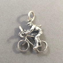 Load image into Gallery viewer, Sale! CYCLIST .925 Sterling Silver 3-D Charm Pendant Bicycle Trail City Tour Bike Ten Speed Mountain Racing SL82D