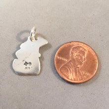 Load image into Gallery viewer, Sale! MICHIGAN MAP .925 Sterling Silver State Charm Travel Detroit Flint Lansing ST-MI