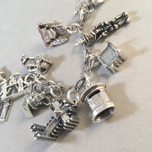 Load image into Gallery viewer, LONDON MEMORIES .925 Sterling Silver Travel Souvenir Charm Bracelet Big Ben Tower Bridge Westminster and More!