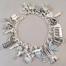 Load image into Gallery viewer, EUROPEAN TOUR .925 Sterling Silver Travel Souvenir Charm Bracelet Italy France Spain Portugal Greece Germany England Ireland