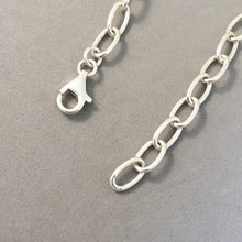 Load image into Gallery viewer, CHARM BRACELET Long Oval Lobster Clasp .925 Sterling Silver Starter 5x9mm Loop Link 7"- 9" CB22