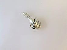 Load image into Gallery viewer, Sale! CHAMPAGNE BOTTLE IN ICE BUCKET .925 Sterling Silver 3-D Charm Pendant Bubbly Sparking Wine New Years SL22M