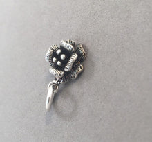 Load image into Gallery viewer, Sale! FLOWER Small 3-D Bloom .925 Sterling Silver 3-D Charm Pendant Flower Garden Nature SL70J