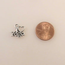 Load image into Gallery viewer, Sale! I LOVE YOGA .925 Sterling Silver Charm Pendant Heart Namaste Gym Sports SP125