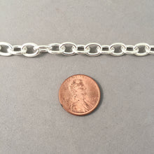 Load image into Gallery viewer, CHARM BRACELET Heavy Oval Toggle Clasp .925 Sterling Silver Starter 6x8.5mm Loop Link 7"- 9" CB17
