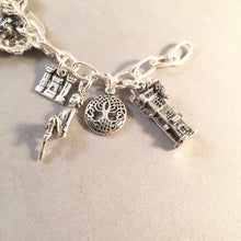 Load image into Gallery viewer, IRELAND MEMORIES .925 Sterling Silver Travel Souvenir Charm Bracelet Blarney Castle, Claddagh, Cliffs of Moher, Giants Causeway and More!
