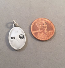 Load image into Gallery viewer, Sale! SNOWBOARDER Oval .925 Sterling Silver Charm Pendant Winter Snow Sport SL79A