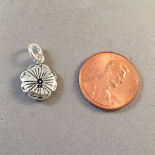 Load image into Gallery viewer, Sale! ROSE BLOOM Flat .925 Sterling Silver 3-D Charm Pendant Flower Garden SL70R