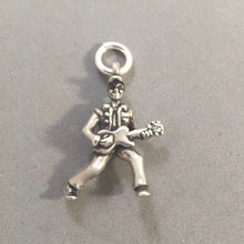 Load image into Gallery viewer, Sale! GUITAR PLAYER .925 Sterling Silver Charm Pendant Musician Bass Band SL76G