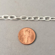 Load image into Gallery viewer, CHARM BRACELET Long Oval Lobster Clasp .925 Sterling Silver Starter 5x9mm Loop Link 7"- 9" CB22