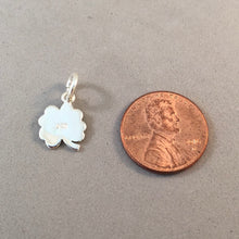 Load image into Gallery viewer, FOUR LEAF CLOVER Green Enamel .925 Sterling Silver Small Charm Pendant Shamrock Irish St Patricks Lucky GA33