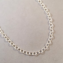 Load image into Gallery viewer, CHARM NECKLACE Light Oval .925 Sterling Silver 22" 26" Chain OVAL 4 by 5 mm Loop Link CB02N