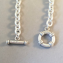Load image into Gallery viewer, CHARM BRACELET Tight Oval Toggle Clasp .925 Sterling Silver Starter 5.5 x 6.5 mm Thick Loop Link 7"- 9" CB05