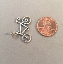 Load image into Gallery viewer, Sale! BICYCLE Large Simple .925 Sterling Silver 3-D Charm Pendant Trail City Tour Bike Ten Speed Mountain Racing SL82A
