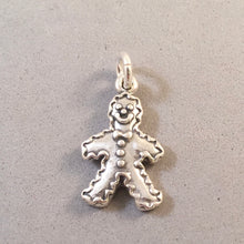 Load image into Gallery viewer, GINGERBREAD MAN COOKIE .925 Sterling Silver 3-D Charm Pendant Christmas MC07