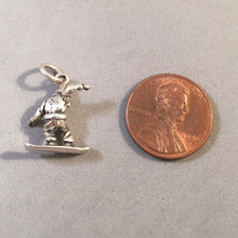 Load image into Gallery viewer, SNOWBOARDER .925 Sterling Silver 3-D Charm Pendant Winter Snow Sport WT02