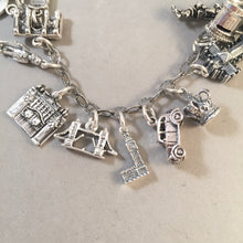 Load image into Gallery viewer, LONDON MEMORIES .925 Sterling Silver Travel Souvenir Charm Bracelet Big Ben Tower Bridge Westminster and More!