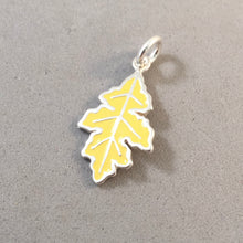 Load image into Gallery viewer, OAK LEAF Yellow Enamel .925 Sterling Silver Charm Pendant Tree Garden GT09