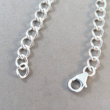 Load image into Gallery viewer, CHARM BRACELET Curb Chain Lobster Clasp .925 Sterling Silver Starter 5.3 mm Wide Link 7"- 9" CB28