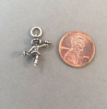 Load image into Gallery viewer, Sale! CHEERLEADER With Pom Pom's .925 Sterling Silver 3-D Charm Pendant Sports Cheer Squad SL81D